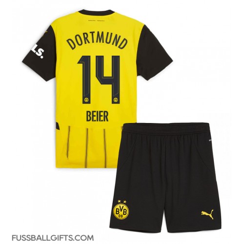 Borussia Dortmund Maximilian Beier #14 Fußballbekleidung Heimtrikot Kinder 2024-25 Kurzarm (+ kurze hosen)